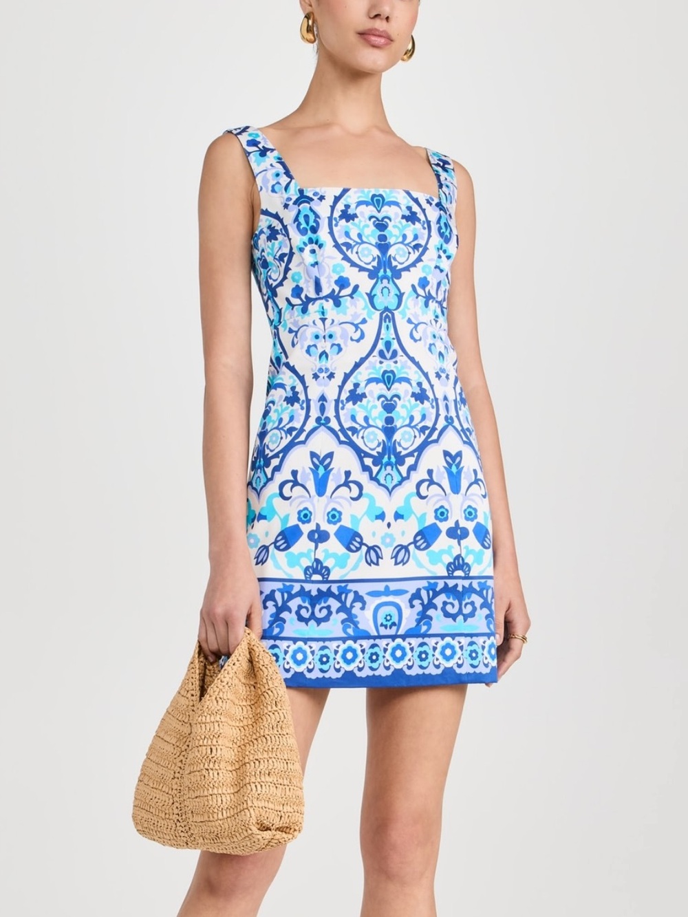 Cara Cara Anna Dress Damask Blue NEW